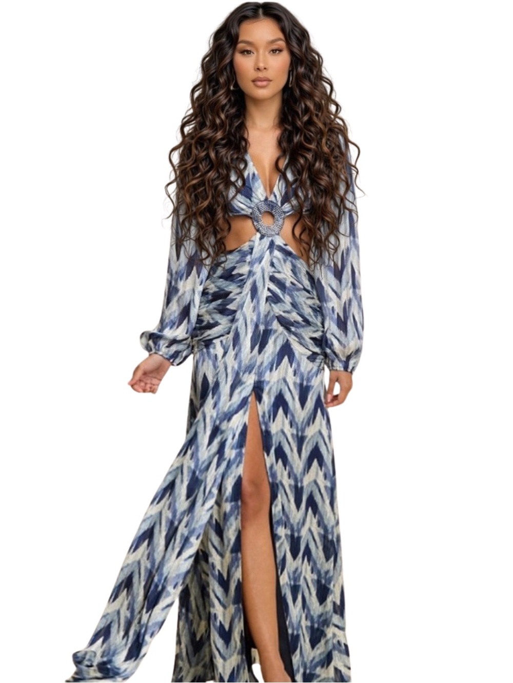 Long Sleeve Cut Out Maxi Dress